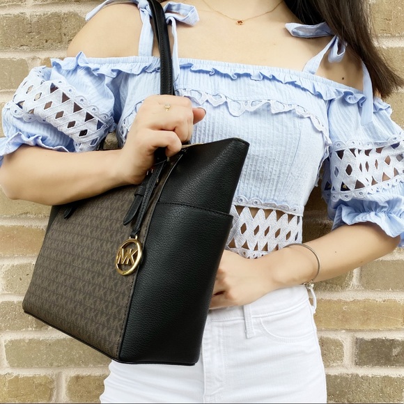 Michael Kors Zip City Tote MK Signature Colorblock - Picture 4 of 4